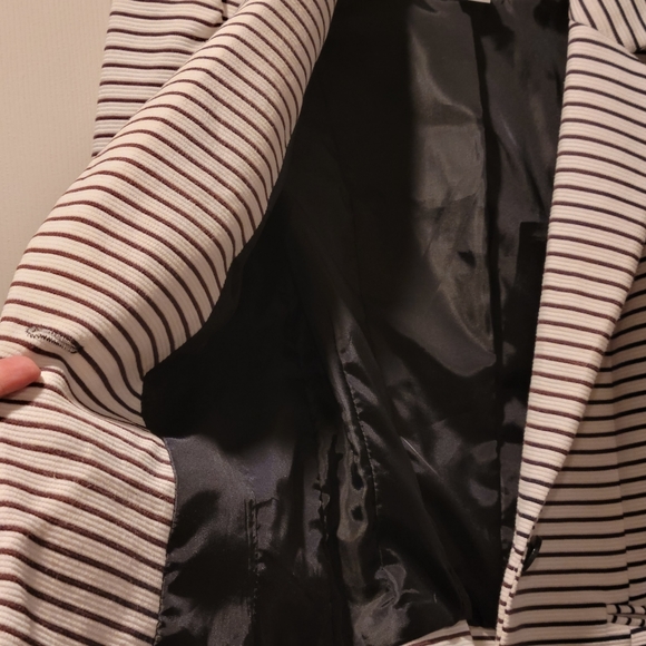 Pinstripe white blue blazer sz 4 H&M - Picture 5 of 6